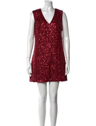 Pre-owned Elliatt V-neck Mini Dress In Red