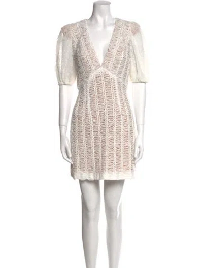 Pre-owned Elliatt V-neck Mini Dress W/ Tags In Neutral