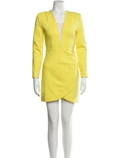 Pre-owned Elliatt V-neck Mini Dress In Yellow