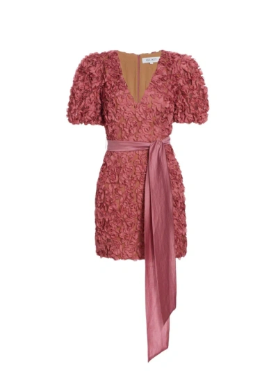 Elliatt Women's Bloom Adoration Embroidered Mesh Minidress In Rouge Pink