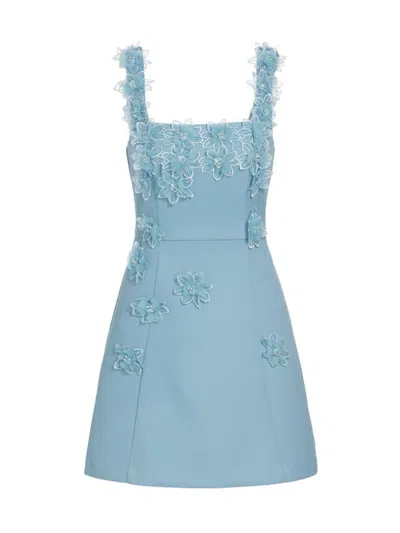 Elliatt Women's Bruges Floral Appliqué Minidress In Cornflower
