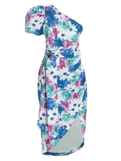 Elliatt Women's Cove Floral Linen Midi-dress In Blue