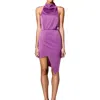 Elliatt Womens Draped Halter Cocktail Dress In Purple