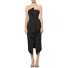 Elliatt Reception Cascade Ruffle Strapless Cocktail Dress In Black