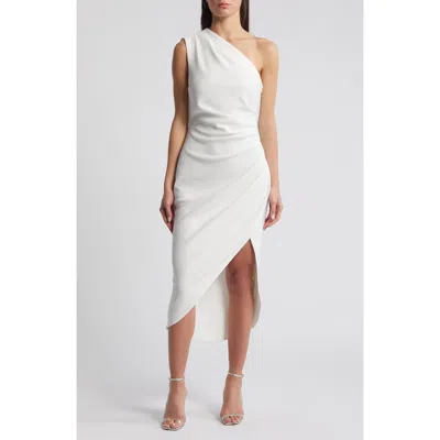 Elliatt Xara One-shoulder Asymmetric Crepe Cocktail Dress In White