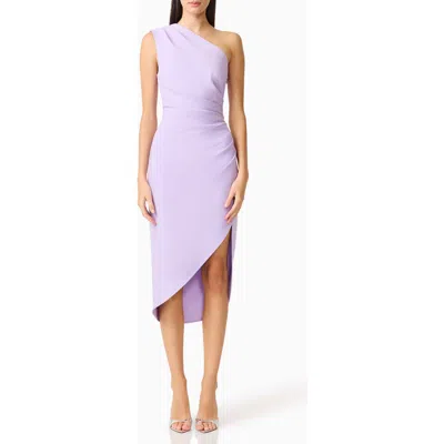 Elliatt Xara One-shoulder Asymmetric Crepe Cocktail Dress In Purple