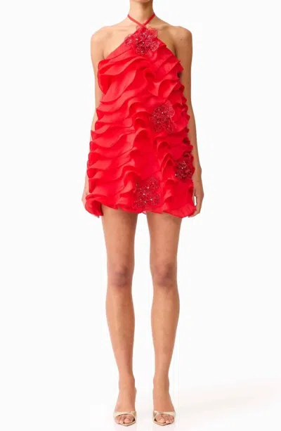 Elliatt Yvette Ruffle Mini Dress In Red