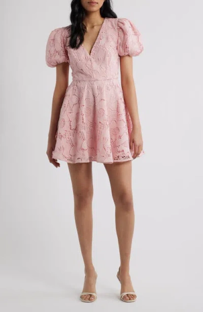 Elliatt Zara Lace Fit & Flare Minidress In Pink