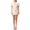 Elliatt Women's Zayla Floral Lace Puff-sleeve Minidress In White