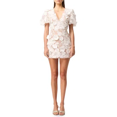 ELLIATT ELLIATT ZAYLA FLORAL APPLIQUÉ COCKTAIL MINIDRESS