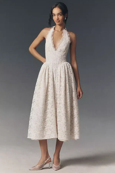 Elliatt Zorya Drop-waist Plunge Maxi Dress In White