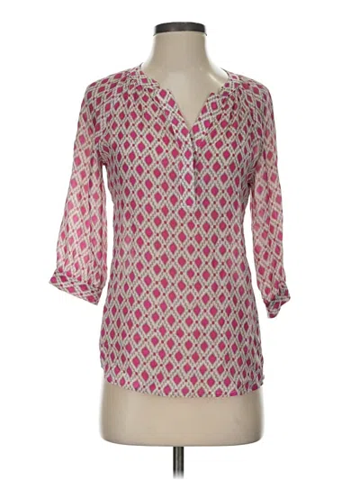 Pre-owned Ellie Kai 3/4 Sleeve Blouse In Pink