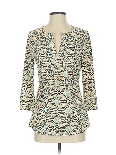 Pre-owned Ellie Kai 3/4 Sleeve Blouse In Teal