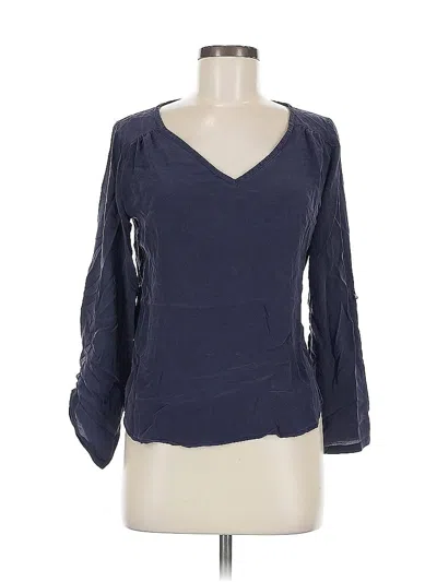Pre-owned Ellie Kai Long Sleeve Top Blue V Neck Tops