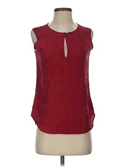 Pre-owned Ellie Kai Sleeveless Silk Top Burgundy Keyhole Neckline Tops
