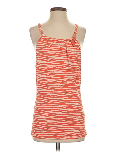 Pre-owned Ellie Kai Sleeveless Top Orange Halter Neckline Tops