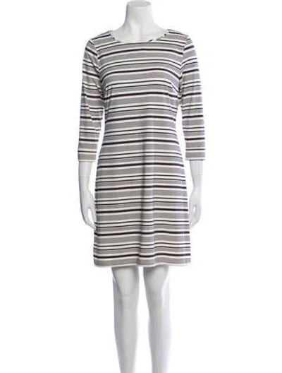 Pre-owned Ellie Kai Striped Mini Dress In Gray