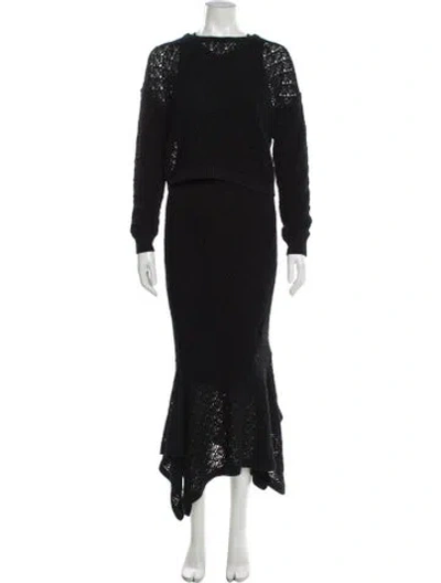 Pre-owned Ellie Makir Lace Pattern Sweater W/ Tags In Black
