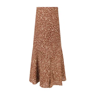 Ellie Makir Women's Brown Latte Dot Skirt