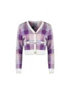 Ellie Makir Women's Lavendar Plaid Cardigan In Pink/purple/white/yellow