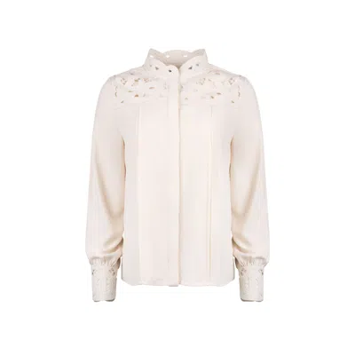 Ellie Makir Women's Neutrals Guipure Blouse