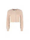 Ellie Makir Women's Neutrals Scalloped Pearl Cardigan
