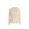 Ellie Makir Women's Neutrals Zipper Detail Peplum Sweater In Neutral