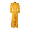 Ellie Makir Women's Yellow / Orange Terra Bloom Ruched Dress In Yellow/orange