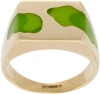 ELLIE MERCER GOLD & GREEN TWO PIECE RING