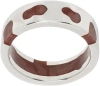ELLIE MERCER SILVER & BROWN CLASSIC BAND RING