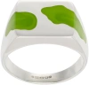ELLIE MERCER SILVER & GREEN TWO PIECE RING