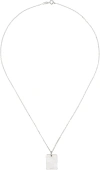 Ellie Mercer Silver & White Two Piece Dog Tag Necklace In 925 Silver / White