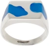 ELLIE MERCER SSENSE EXCLUSIVE SILVER & BLUE TWO PIECE RING