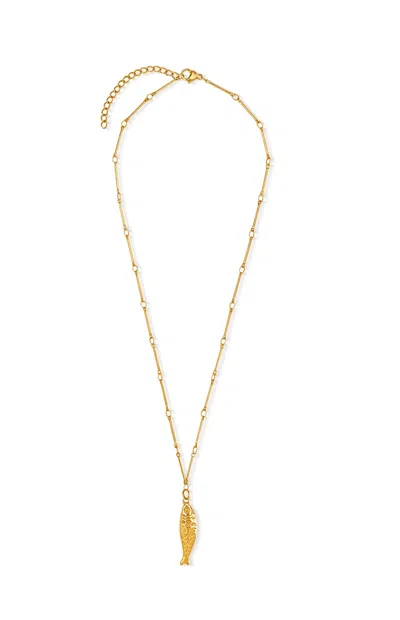 Ellie Vail Adoni Fish Pendant Necklace In Gold