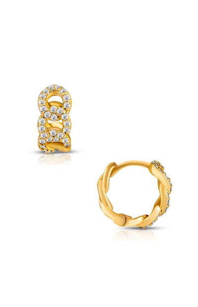 Ellie Vail Anika Chain Huggie Hoop Earrings In Gold