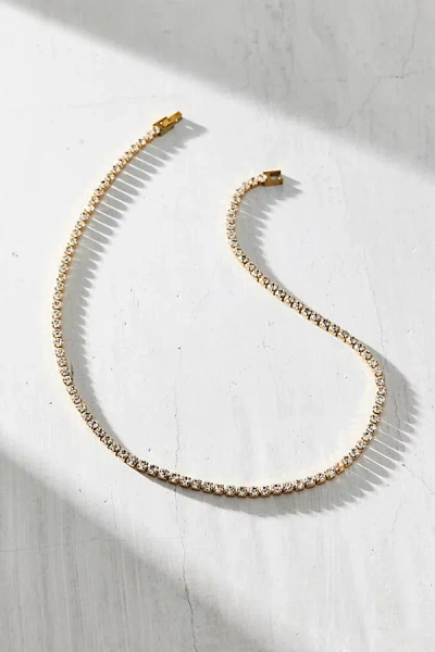 Ellie Vail Fernanda Tennis Choker Necklace In Gold, Women's At Urban Outfitters