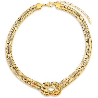 Ellie Vail Jewelry Women's Gold Rhodes Knotted Snake Chain Necklace