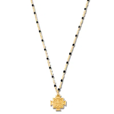 Ellie Vail Jewelry Women's Gold Zayla Cross Pendant Enamel Beaded Necklace