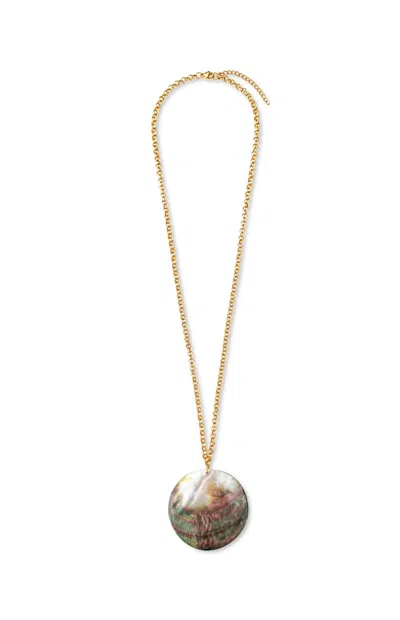 Ellie Vail Julane Mother Of Pearl Shell Pendant Necklace In Gold
