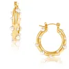 Ellie Vail Nicoletta Pearl Hoop Earrings In Gold