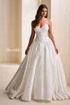Ellie Wilde 37082 Beaded Long Ball Gown Bridal Wedding Dress In White