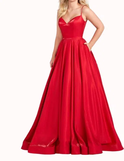 Ellie Wilde A Line Gown In Red
