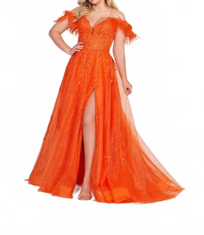 Ellie Wilde A-line Evening Dress In Orange