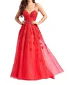 Ellie Wilde Enchanting Prom Dress In Strawberry In Red