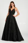 Ellie Wilde Ew120135 Prom Formal Beaded Long Ball Gown In Black