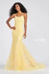 Ellie Wilde Ew122032 Fitted Long Formal Prom Dress In Yellow