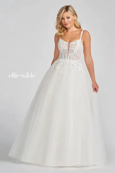 Ellie Wilde Ew122049 Prom Long Formal Pocket Ball Gown In White
