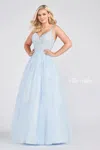 Ellie Wilde Ew122076 Long Ball Gown Prom Dress In Blue