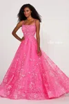 Ellie Wilde Ew122109 Long Pocket Ball Gown Prom Dress In Pink