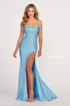 Ellie Wilde Ew34029 Beaded Prom Long Dress Formal Evening Gown In Blue